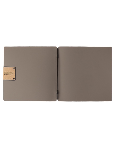 Porta Menu QUADRATO (23x23,1 cm) etichetta PATCH "menu" solo elastico nero BICOLOR COCOA