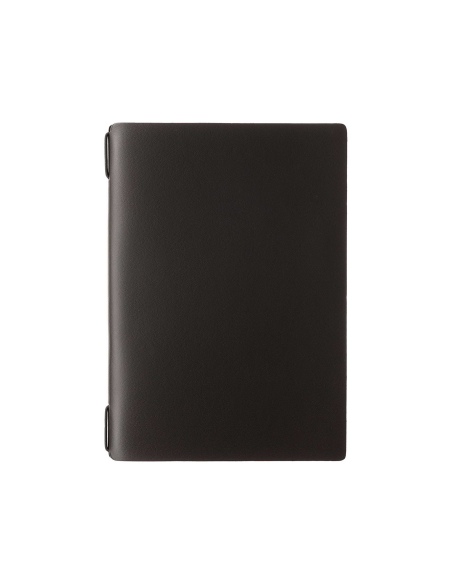 Porta Menu A5 (16,5x23,1 cm) senza etichetta cornicetta (4 facciate) elastico nero PORTOFINO NERO