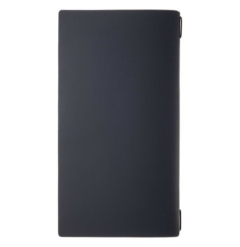Porta Menu A4 SLIM (17,4x31,8 cm) etichetta PATCH "menu" cornicetta (4 facciate) elastico nero PORTOFINO BLU