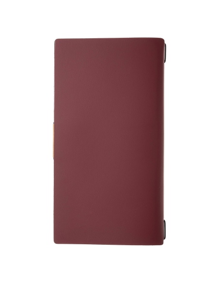Porta Menu A4 SLIM (17,4x31,8 cm) etichetta PATCH "menu" cornicetta (4 facciate) elastico nero PORTOFINO BORDEAUX