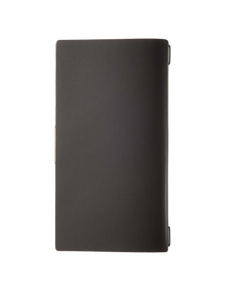 Porta Menu A4 SLIM (17,4x31,8 cm) etichetta PATCH "personalizzata" (minimo 18 pezzi) cornicetta (4 facciate) elastico nero PORTO