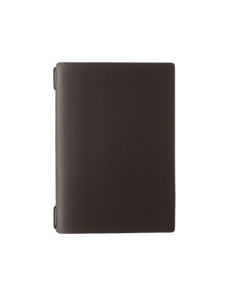 Porta Menu A5 (16,5x23,1 cm) stampa bassorilievo solo elastico nero PORTOFINO MARRONE