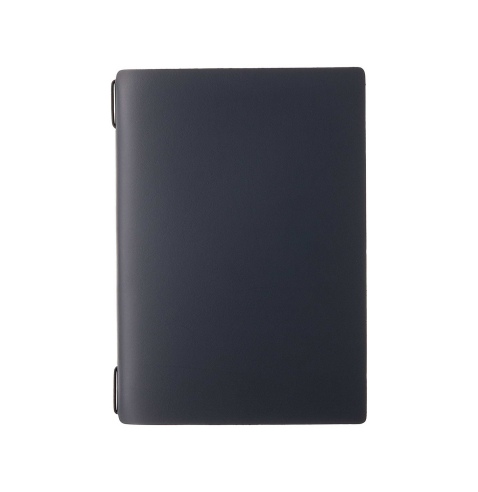 Porta Menu A5 (16,5x23,1 cm) stampa bassorilievo cornicetta (4 facciate) elastico nero PORTOFINO BLU
