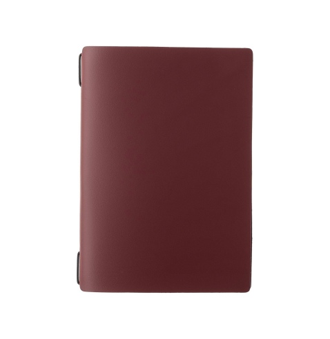 Porta Menu A5 (16,5x23,1 cm) stampa bassorilievo cornicetta (4 facciate) elastico nero PORTOFINO BORDEAUX