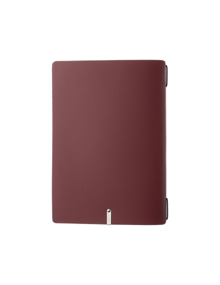 Porta Menu A5 (16,5x23,1 cm) stampa bassorilievo cornicetta (4 facciate) elastico nero PORTOFINO BORDEAUX