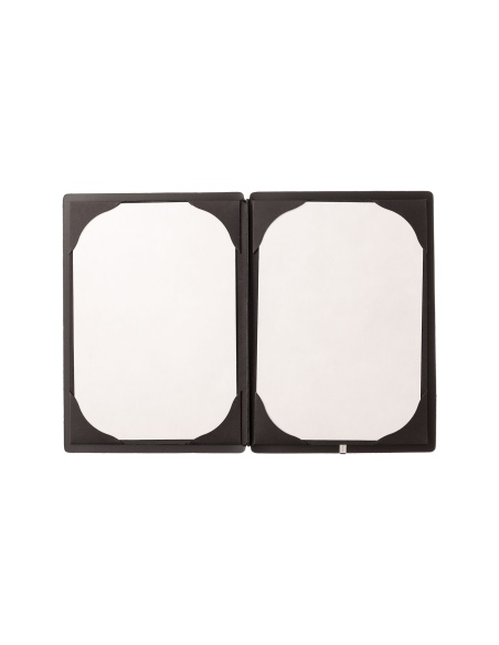 Porta Menu A5 (16,5x23,1 cm) stampa bassorilievo cornicetta (4 facciate) elastico nero PORTOFINO NERO