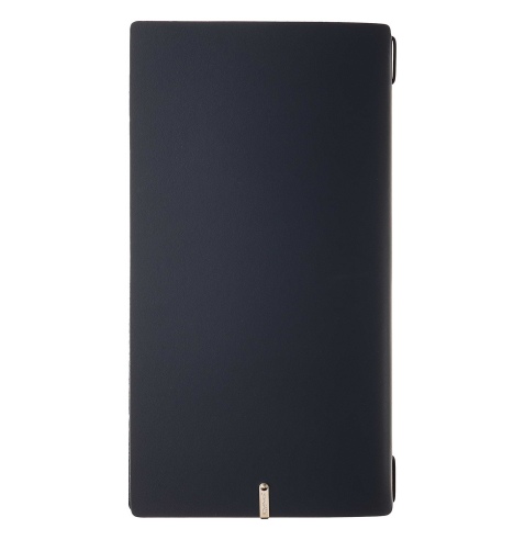 Porta Menu A4 SLIM (17,4x31,8 cm) stampa bassorilievo cornicetta (4 facciate) elastico nero PORTOFINO BLU