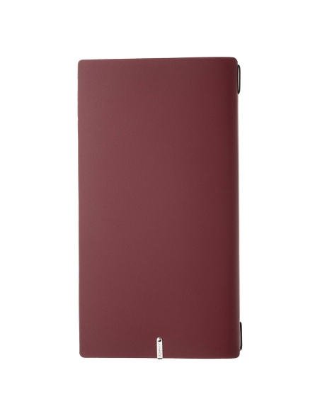 Porta Menu A4 SLIM (17,4x31,8 cm) stampa bassorilievo cornicetta (4 facciate) elastico nero PORTOFINO BORDEAUX