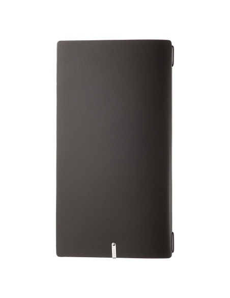 Porta Menu A4 SLIM (17,4x31,8 cm) stampa bassorilievo cornicetta (4 facciate) elastico nero PORTOFINO NERO