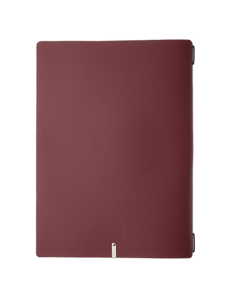 Porta Menu A4 (23,2x31,8 cm) stampa bassorilievo cornicetta (4 facciate) elastico nero PORTOFINO BORDEAUX