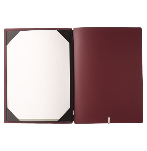 Porta Menu A4 (23,2x31,8 cm) stampa bassorilievo cornicetta (4 facciate) elastico nero PORTOFINO BORDEAUX