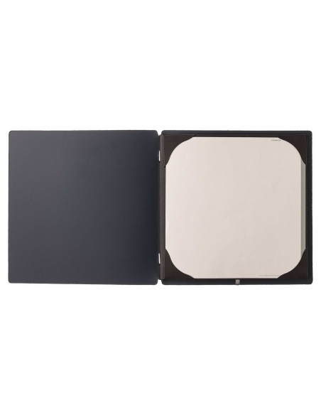 Porta Menu QUADRATO (23x23,1 cm) stampa bassorilievo cornicetta (4 facciate) elastico nero PORTOFINO BLU