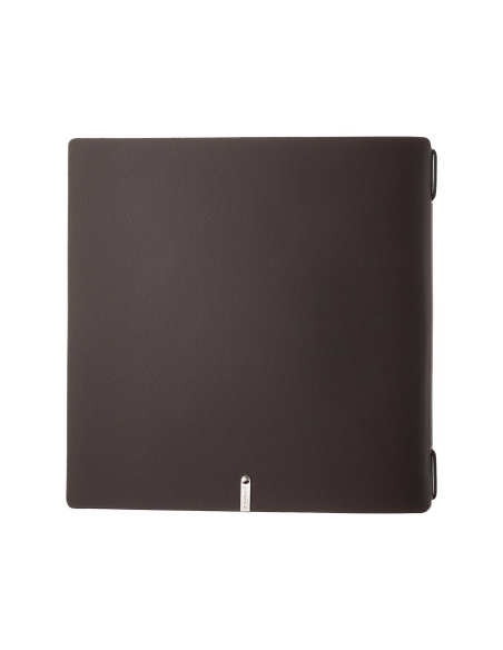 Porta Menu QUADRATO (23x23,1 cm) stampa bassorilievo cornicetta (4 facciate) elastico nero PORTOFINO MARRONE