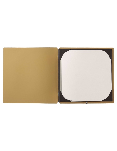 Porta Menu QUADRATO (23x23,1 cm) stampa bassorilievo cornicetta (4 facciate) elastico nero PORTOFINO OCRA
