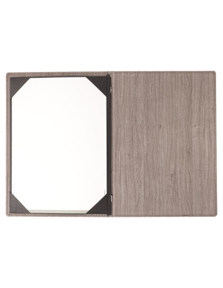 Porta Menu WOOD A4 (23,2x32 cm) - cornicetta (4 facciate) - senza scritta - colore NOCE