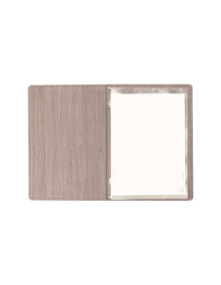 Porta Menu WOOD A5 (16,5x23,4 cm) - 2 buste (4 facciate) elastico nero - senza scritta - colore NOCE