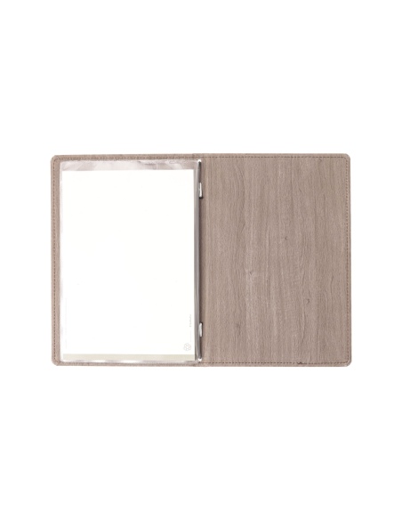 Porta Menu WOOD A5 (16,5x23,4 cm) - 2 buste (4 facciate) elastico nero - senza scritta - colore NOCE
