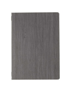 Porta Menu WOOD A4 (23,2x32 cm) - 2 buste (4 facciate) elastico nero - stampa bassorilievo - colore EBANO