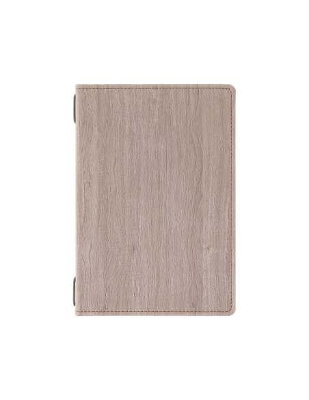 Porta Menu WOOD A5 (16,5x23,4 cm) - 2 buste (4 facciate) elastico nero - stampa bassorilievo - colore NOCE
