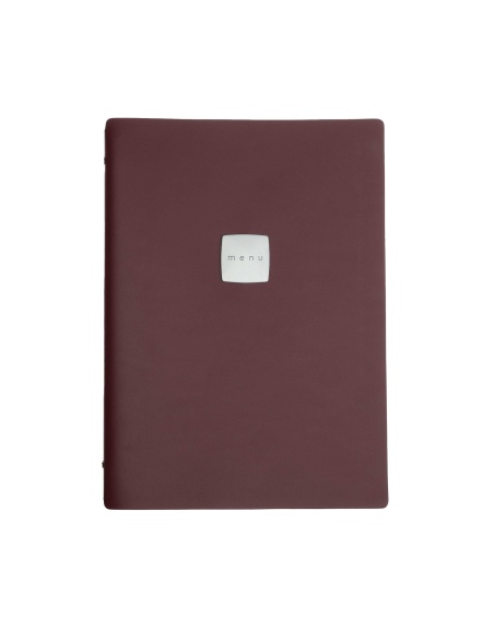 OUTLET - Porta menu in vera pelle rigenerata - formato 23,2x31,8 cm (A4) - colore bordeaux - 2 buste