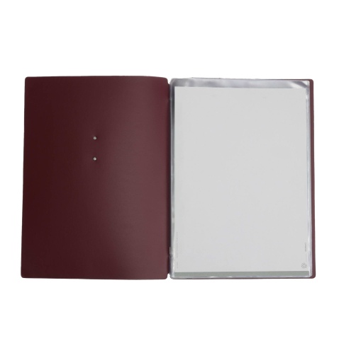 OUTLET - Porta menu in vera pelle rigenerata - formato 23,2x31,8 cm (A4) - colore bordeaux - 2 buste