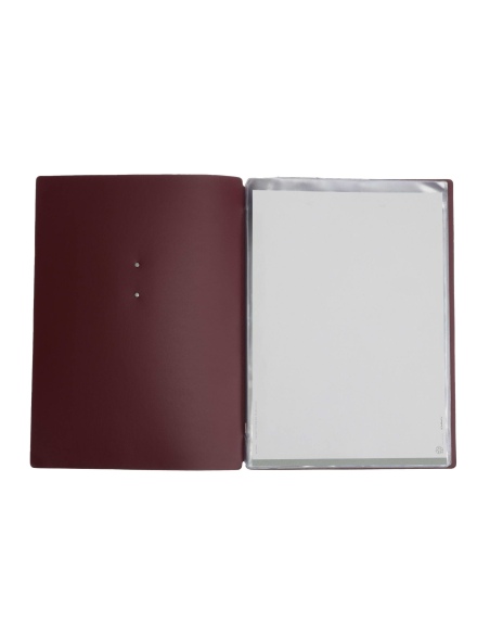 OUTLET - Porta menu in vera pelle rigenerata - formato 23,2x31,8 cm (A4) - colore bordeaux - 2 buste