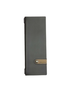OUTLET - Porta menu in vera pelle rigenerata - formato 12,5x31,8 cm (CLUB) - colore marrone - 2 buste