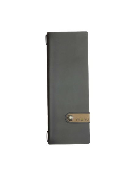 OUTLET - Porta menu in vera pelle rigenerata - formato 12,5x31,8 cm (CLUB) - colore marrone - 2 buste