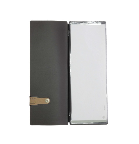 OUTLET - Porta menu in vera pelle rigenerata - formato 12,5x31,8 cm (CLUB) - colore marrone - 2 buste