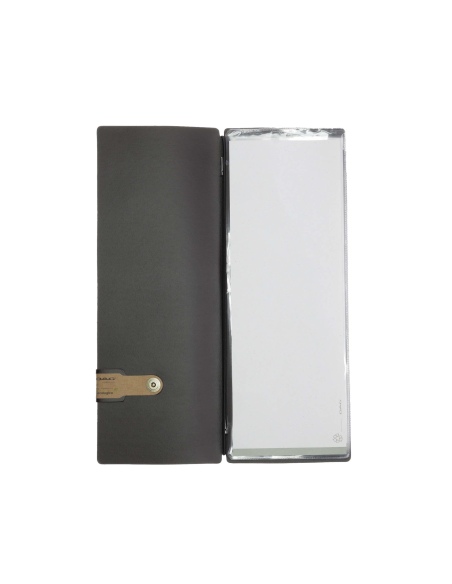 OUTLET - Porta menu in vera pelle rigenerata - formato 12,5x31,8 cm (CLUB) - colore marrone - 2 buste