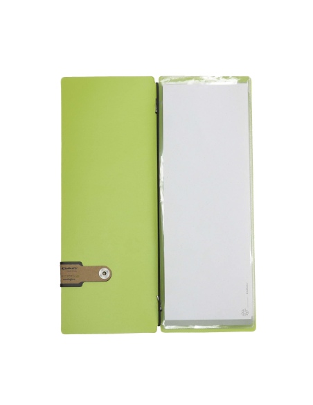 OUTLET - Porta menu in vera pelle rigenerata - formato 12,5x31,8 cm (CLUB) - colore verde - 2 buste