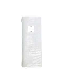 OUTLET - Porta menu in vera pelle rigenerata - formato 12,5x31,8 cm (CLUB) - colore BIANCO KROKO - 2 buste