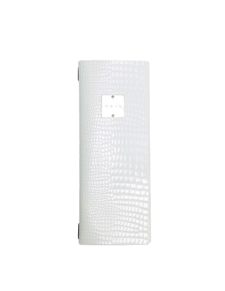 OUTLET - Porta menu in vera pelle rigenerata - formato 12,5x31,8 cm (CLUB) - colore BIANCO KROKO - 2 buste
