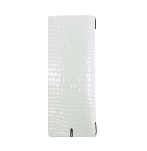 OUTLET - Porta menu in vera pelle rigenerata - formato 12,5x31,8 cm (CLUB) - colore BIANCO KROKO - 2 buste