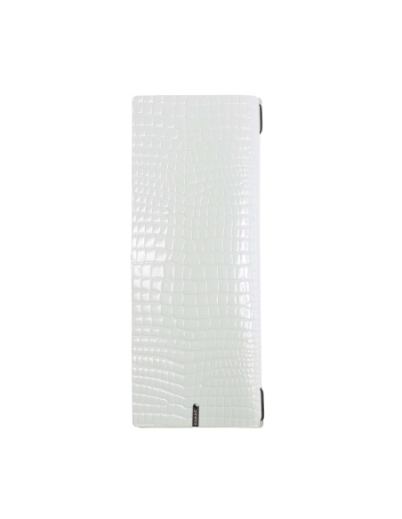 OUTLET - Porta menu in vera pelle rigenerata - formato 12,5x31,8 cm (CLUB) - colore BIANCO KROKO - 2 buste