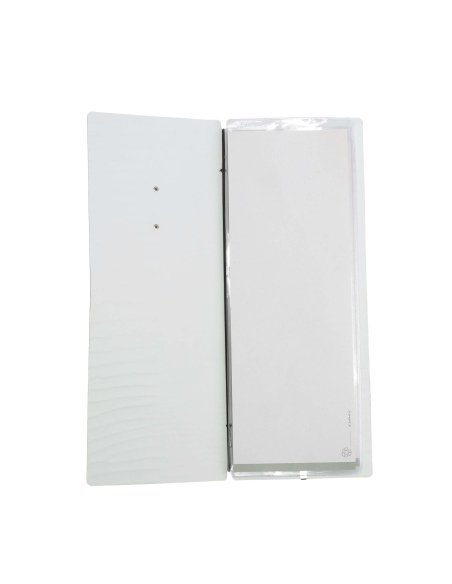 OUTLET - Porta menu in vera pelle rigenerata - formato 12,5x31,8 cm (CLUB) - colore BIANCO KROKO - 2 buste