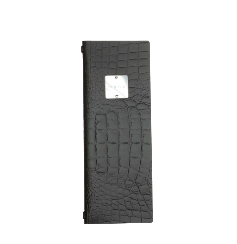 OUTLET - Porta menu in vera pelle rigenerata - formato 12,5x31,8 cm (CLUB) - colore cocco - 2 buste