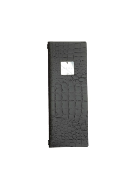 OUTLET - Porta menu in vera pelle rigenerata - formato 12,5x31,8 cm (CLUB) - colore cocco - 2 buste