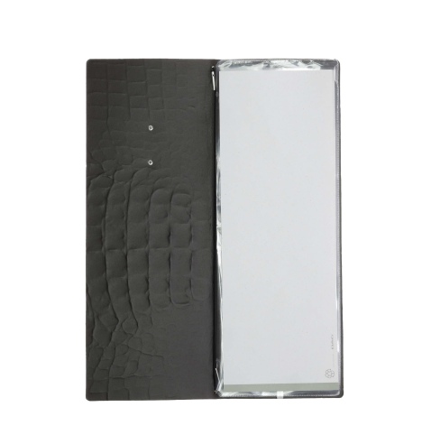 OUTLET - Porta menu in vera pelle rigenerata - formato 12,5x31,8 cm (CLUB) - colore cocco - 2 buste