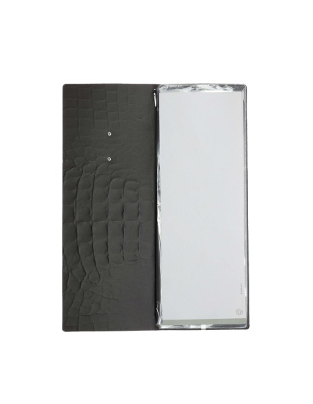 OUTLET - Porta menu in vera pelle rigenerata - formato 12,5x31,8 cm (CLUB) - colore cocco - 2 buste