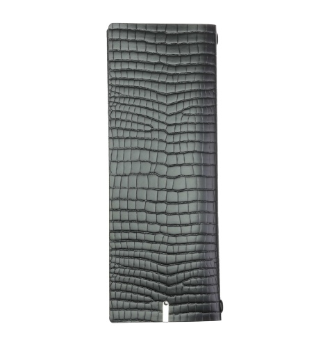 OUTLET - Porta menu in vera pelle rigenerata - formato 12,5x31,8 cm (CLUB) - colore NERO KROKO - 2 buste