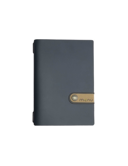 OUTLET - Porta menu in vera pelle rigenerata - formato 16,5x23,1 cm (GOLFO) - colore blu - 2 buste