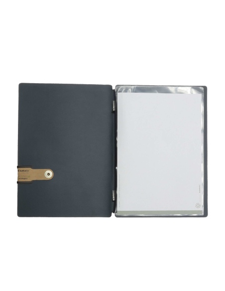 OUTLET - Porta menu in vera pelle rigenerata - formato 16,5x23,1 cm (GOLFO) - colore blu - 2 buste