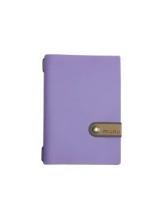 OUTLET - Porta menu in vera pelle rigenerata - formato 16,5x23,1 cm (GOLFO) - colore lilla - 2 buste