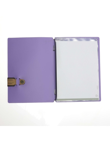 OUTLET - Porta menu in vera pelle rigenerata - formato 16,5x23,1 cm (GOLFO) - colore lilla - 2 buste