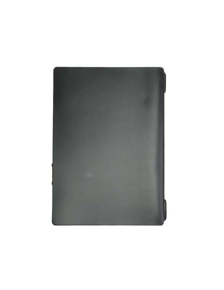 OUTLET - Porta menu in vera pelle rigenerata - formato 16,5x23,1 cm (GOLFO) - colore nero - 2 buste
