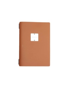 OUTLET - Porta menu in vera pelle rigenerata - formato 16,5x23,1 cm (GOLFO) - colore arancio - 2 buste