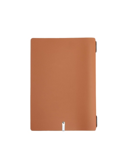 OUTLET - Porta menu in vera pelle rigenerata - formato 16,5x23,1 cm (GOLFO) - colore arancio - 2 buste