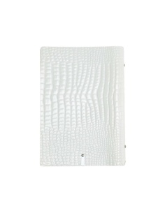 OUTLET - Porta menu in vera pelle rigenerata - formato 16,5x23,1 cm (GOLFO) - colore BIANCO KROKO - 2 buste 2