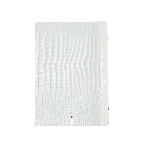 OUTLET - Porta menu in vera pelle rigenerata - formato 16,5x23,1 cm (GOLFO) - colore BIANCO KROKO - 2 buste